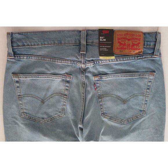 Levi's 511 Men's Sz 32x34 Sun Bath Light Wash Slim Fit Zip Fly Denim Jeans - Picture 3 of 7